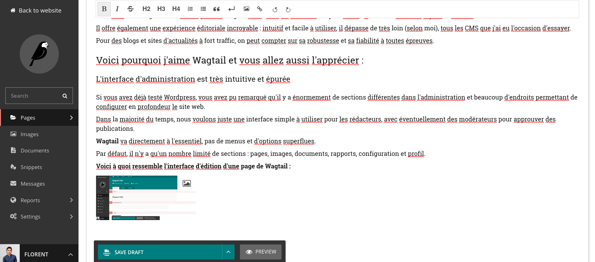 Nyleza - Wagtail  CMS édition d&#x27;une page (partie 2)
